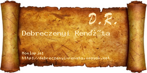 Debreczenyi Renáta névjegykártya